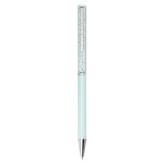 Crystalline ballpoint pen Blue lacquered, Chrome plated